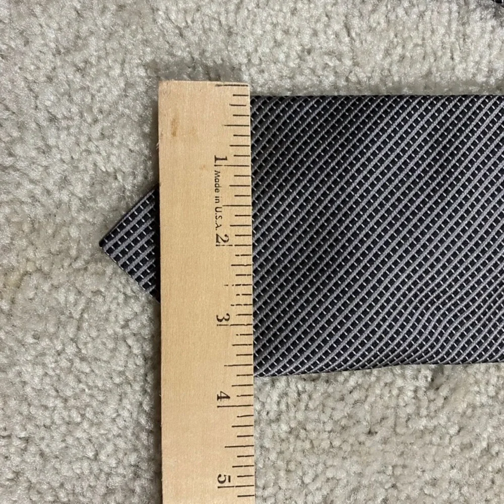 Brooks Brothers Makers Silk Tie Grey Black Geometric Micro Check England USA